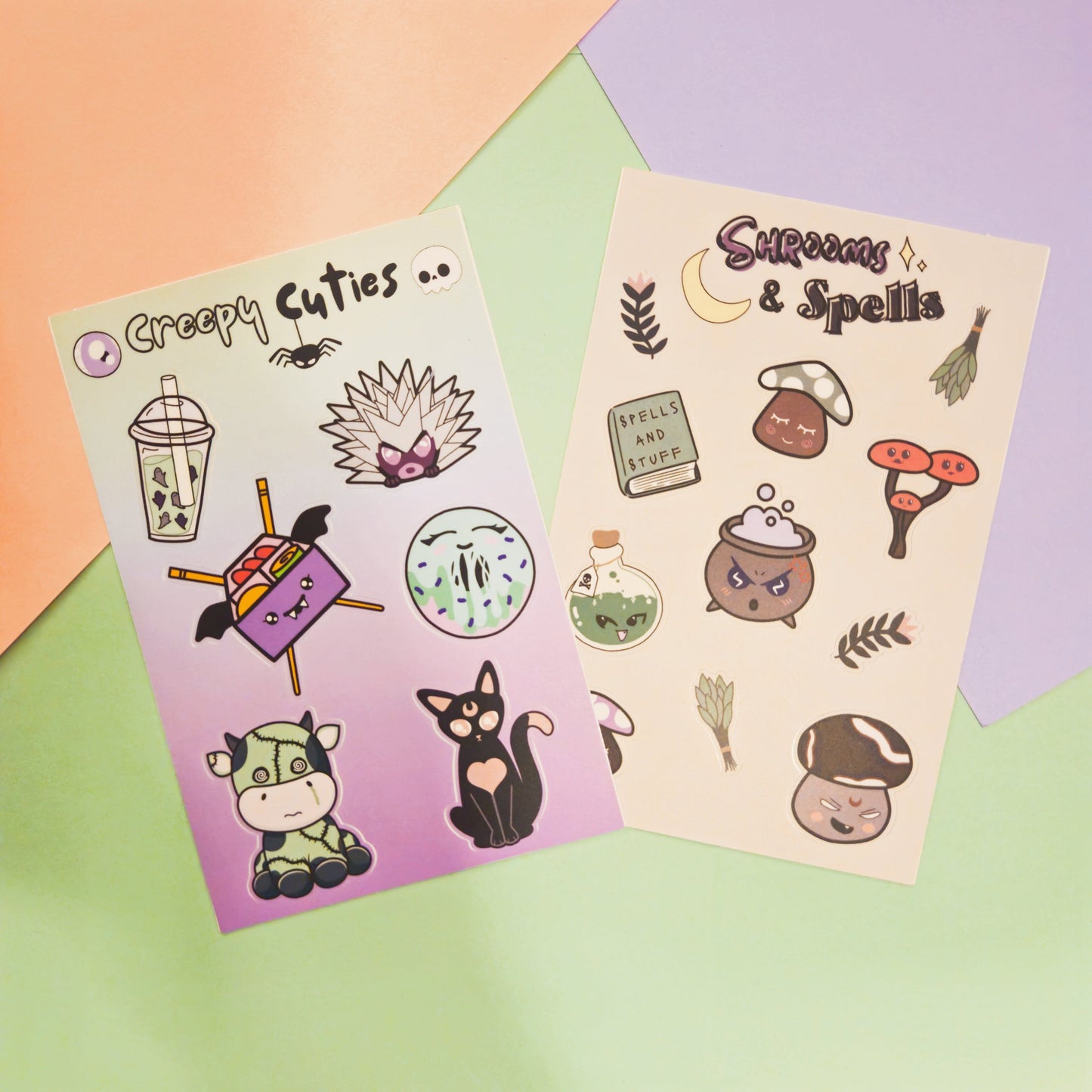Creeps & Shrooms Sticker Sheets 2-Pack