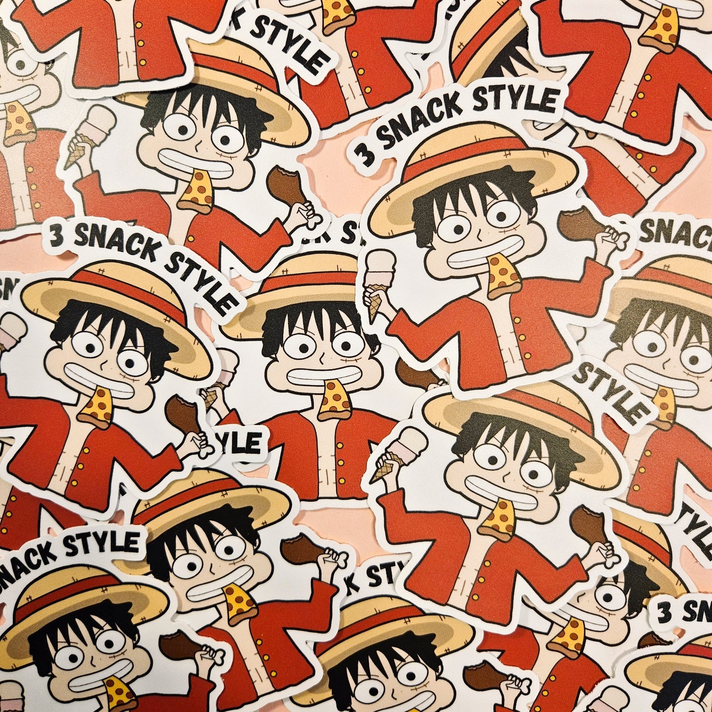 One Piece Luffy Snacking Vinyl Waterproof Sticker