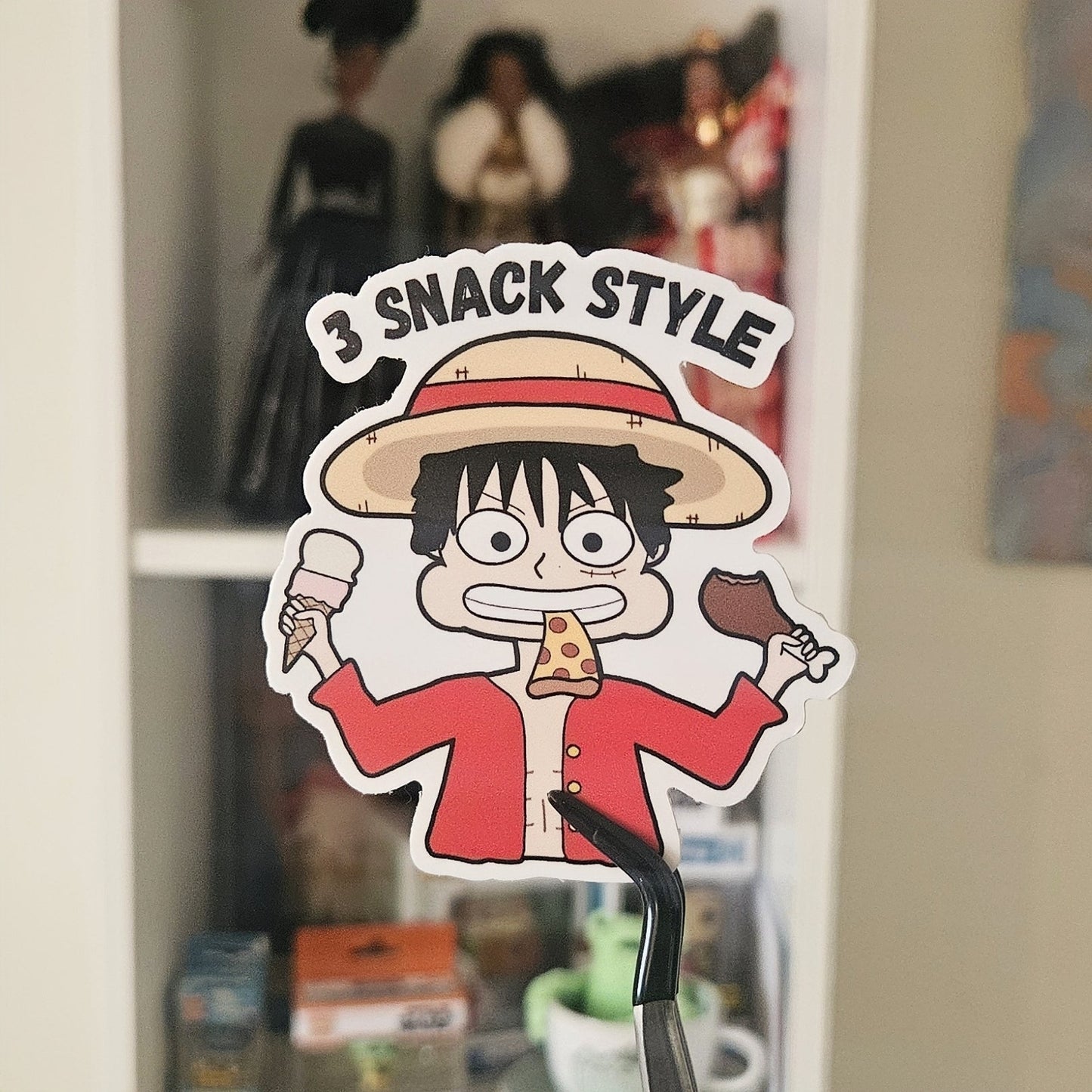 One Piece Luffy Snacking Vinyl Waterproof Sticker