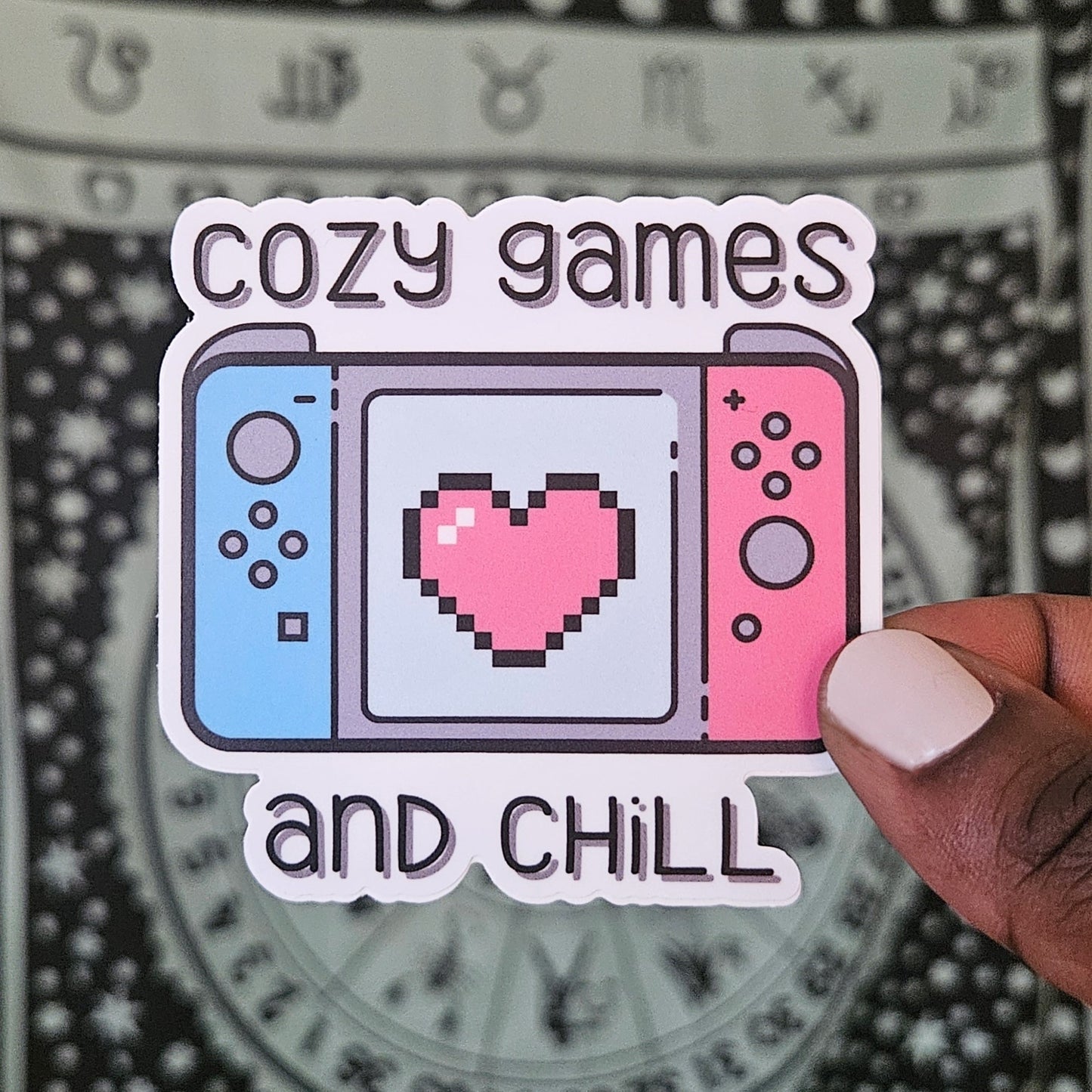 Cozy Games and Chill Waterproof Vinyl Sticker