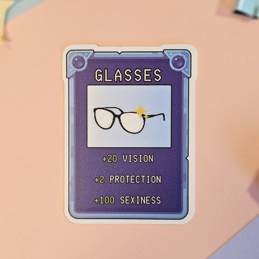 Glasses Game Card Waterproof Vinyl Sticker