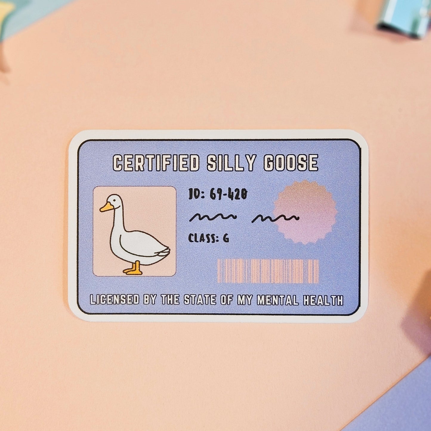 Silly Goose License Waterproof Vinyl Sticker