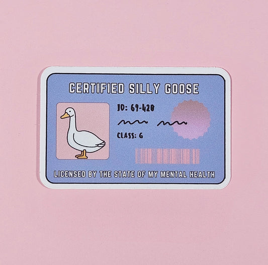 Silly Goose License Waterproof Vinyl Sticker