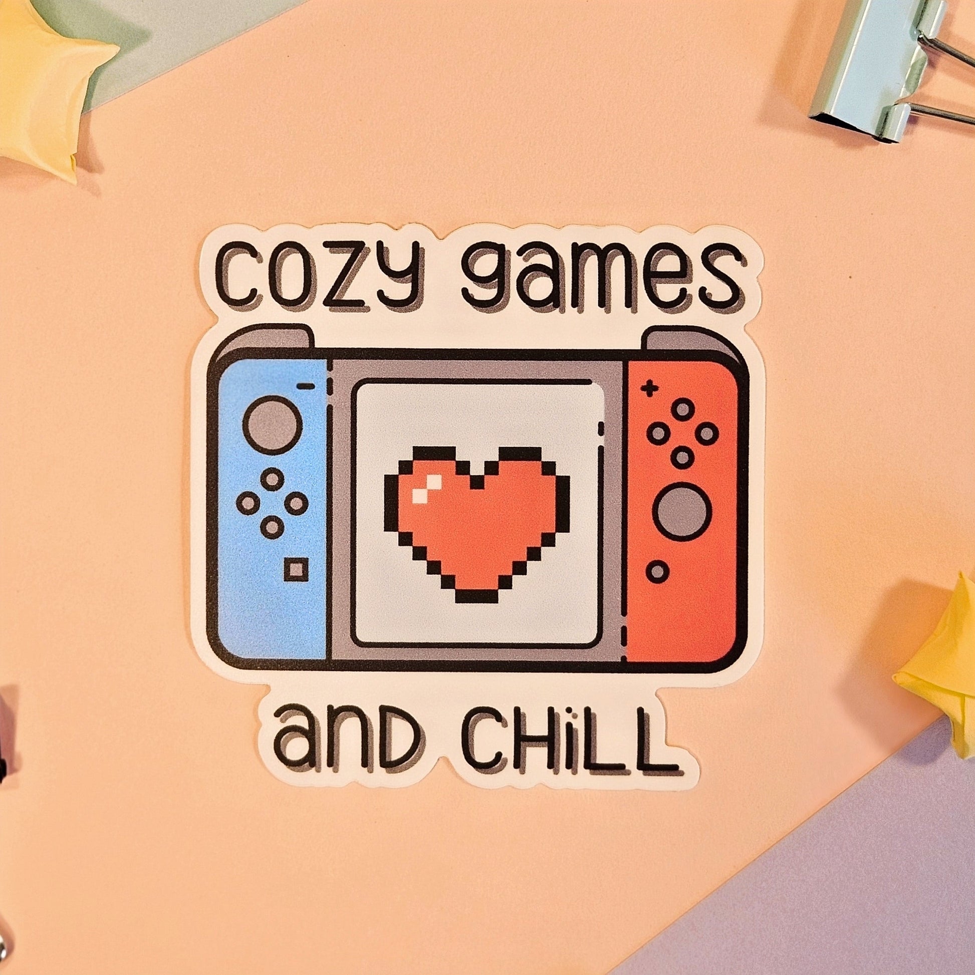 Cozy Games and Chill Waterproof Vinyl Sticker