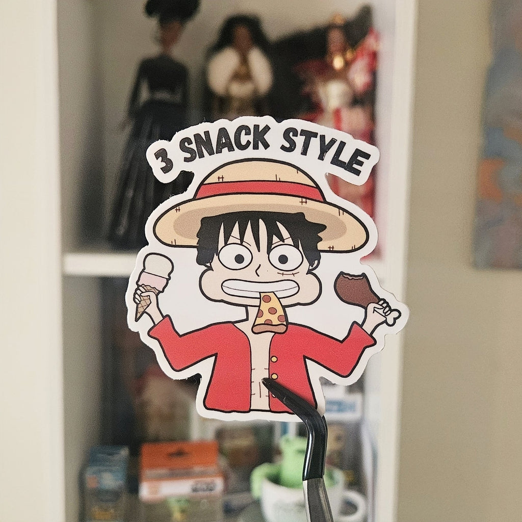 One Piece Luffy Snacking Vinyl Waterproof Sticker