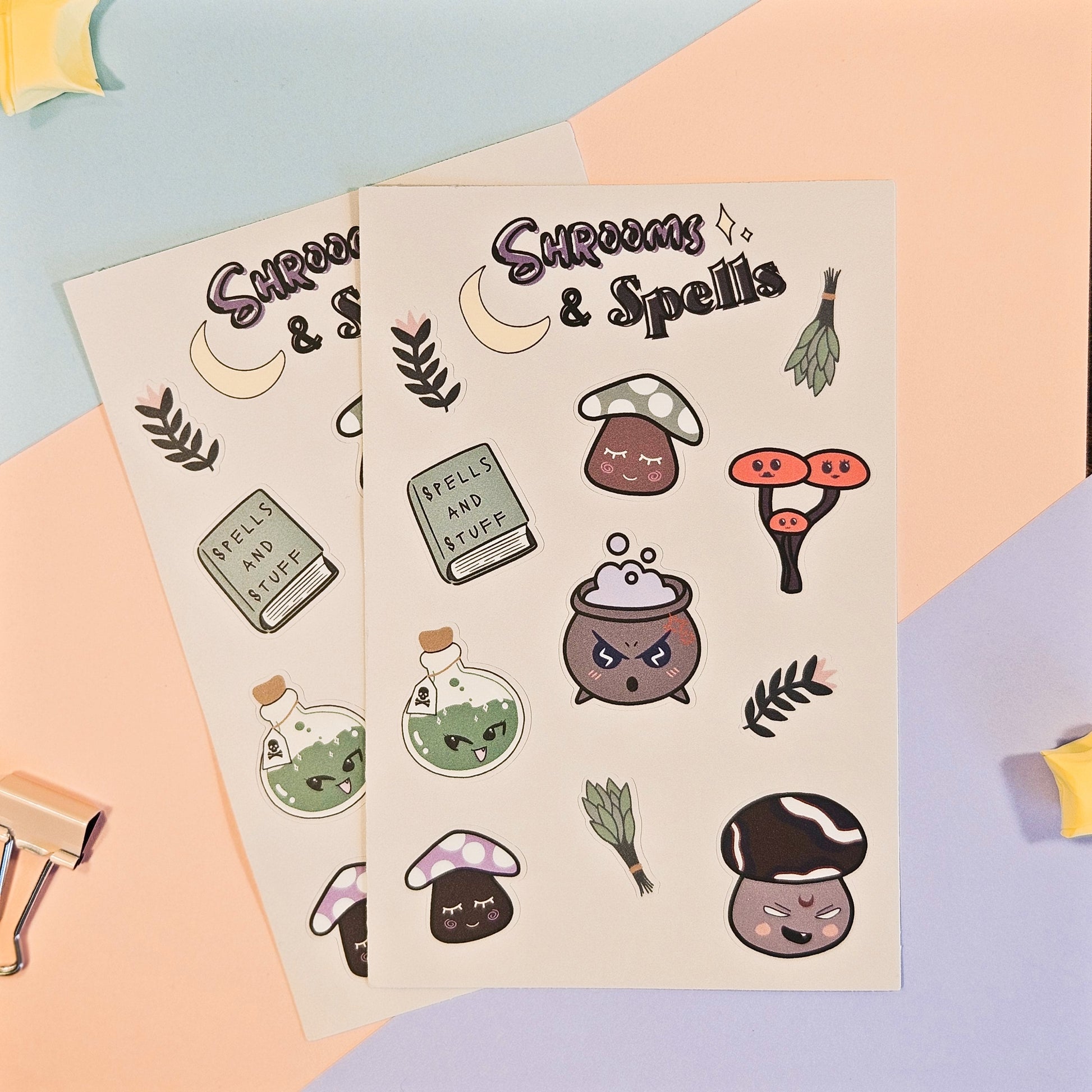 Shrooms & Spells Sticker Sheets  2-Pack