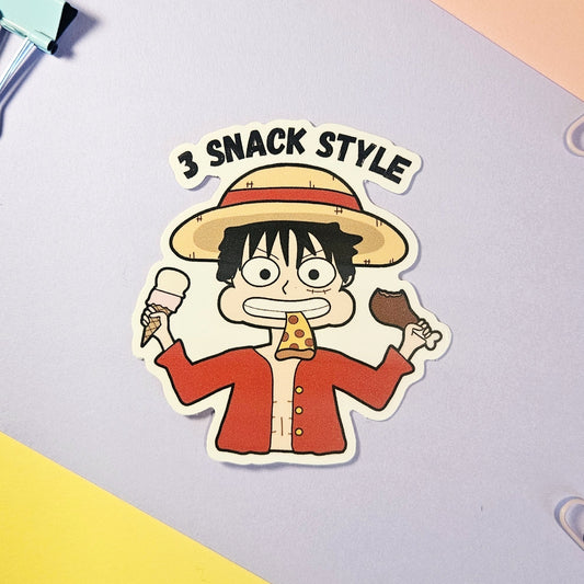 One Piece Luffy Snacking Vinyl Waterproof Sticker