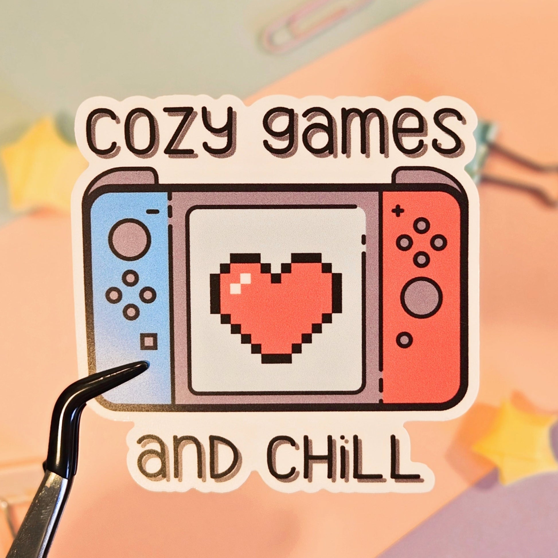 Cozy Games and Chill Waterproof Vinyl Sticker